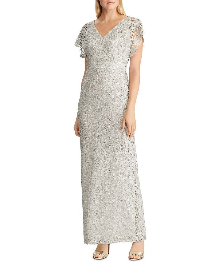 Lauren Ralph Lauren Metallic Lace Gown