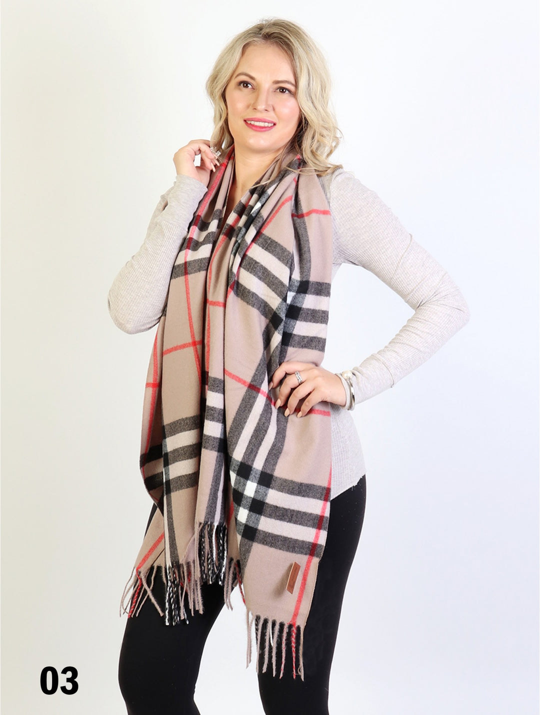 Cherie Bliss Cashmere Scarf SF1639-03LGRY