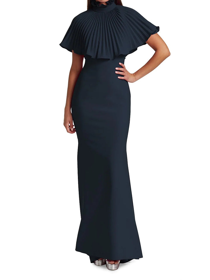 THEIA Couture - Gabriella Pleated Cape Gown