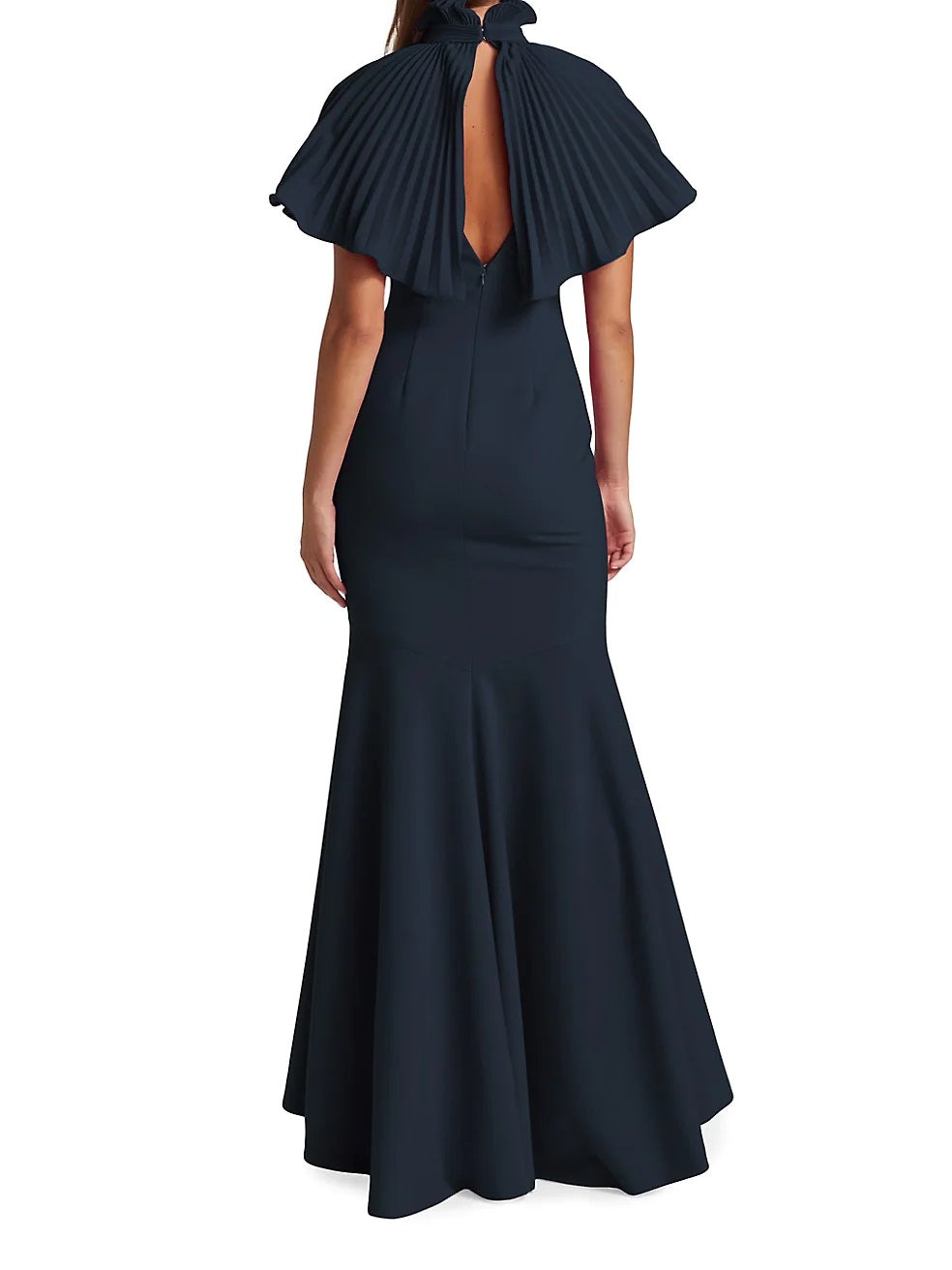 THEIA Couture - Gabriella Pleated Cape Gown