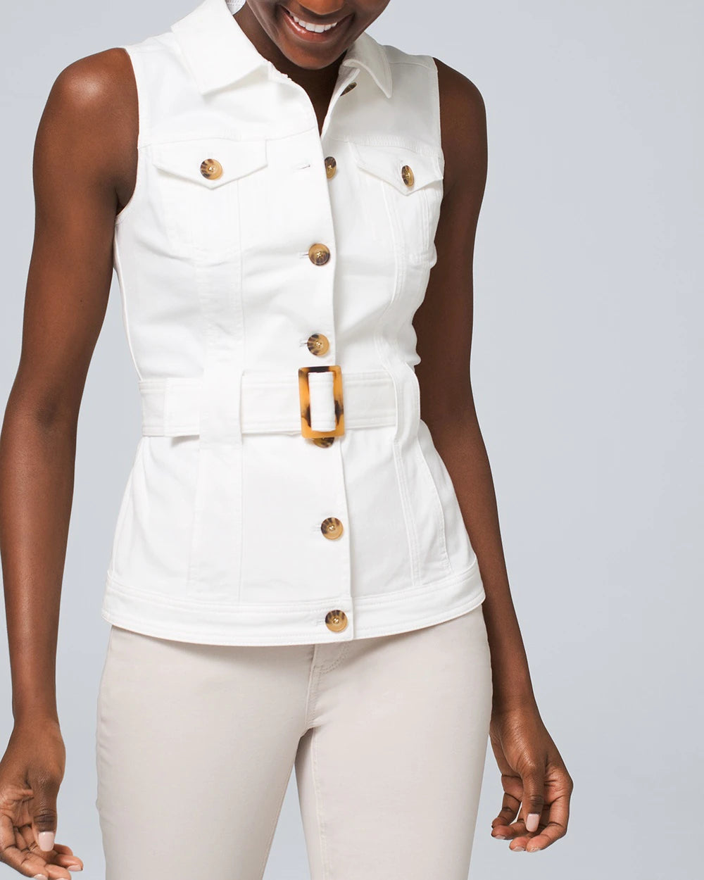 White House Black Market Belted Vest