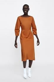 ZARA Midi Orange Dress