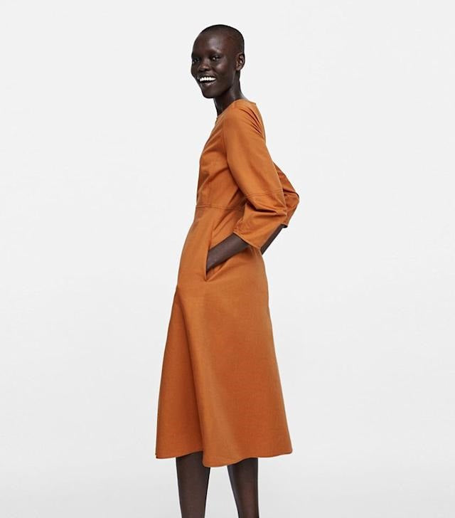 ZARA Midi Orange Dress