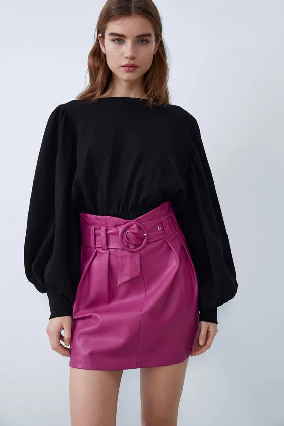 ZARA Faux Leather Mini Skirt