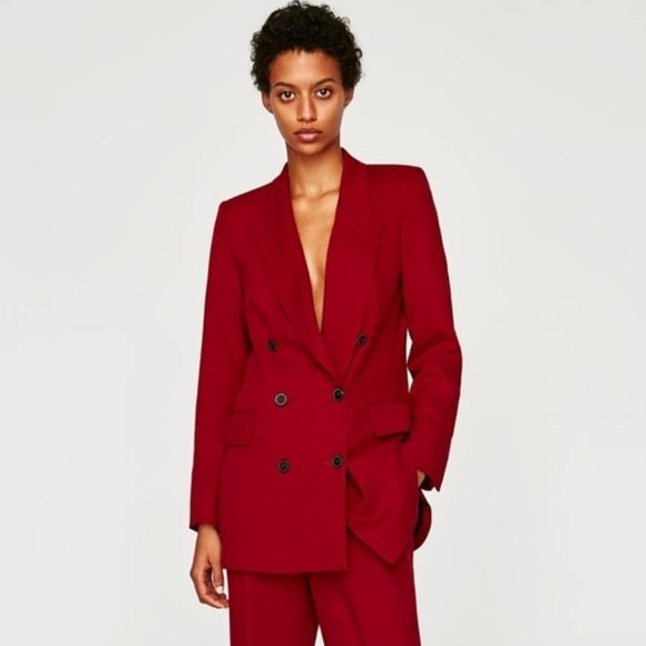 ZARA Flowy Double-Breasted Jacket/Blazer