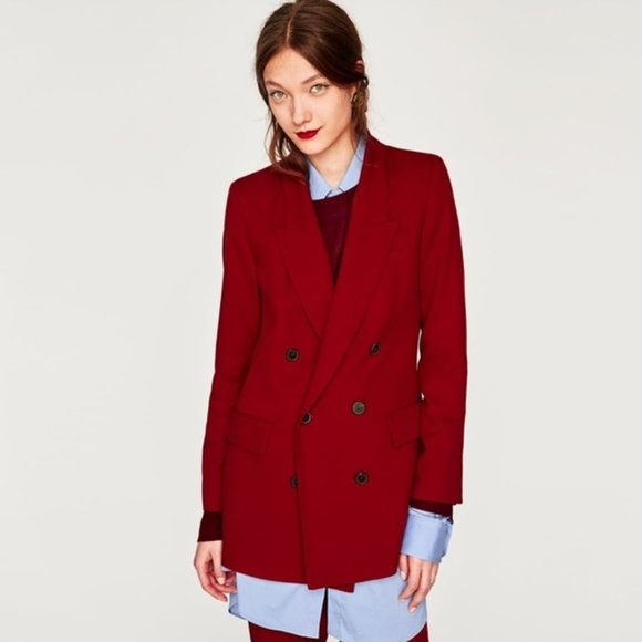 ZARA Flowy Double-Breasted Jacket/Blazer