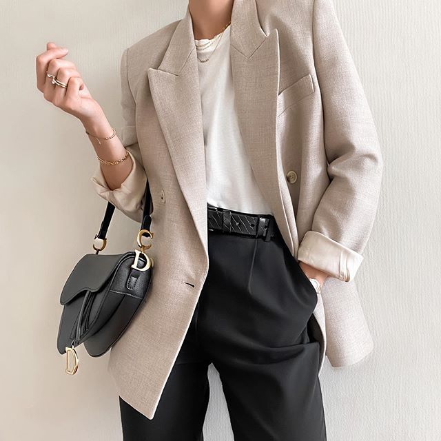 ZARA Straight Double-Breasted Blazer