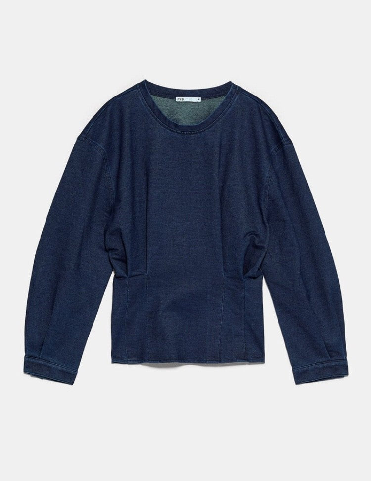 ZARA Denim-Effect Sweatshirt