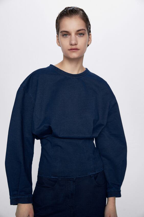 ZARA Denim-Effect Sweatshirt