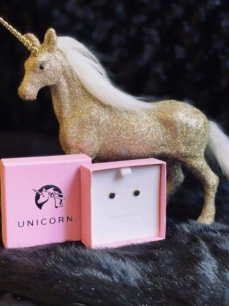 Unicorn J Earrings in 14K Gold