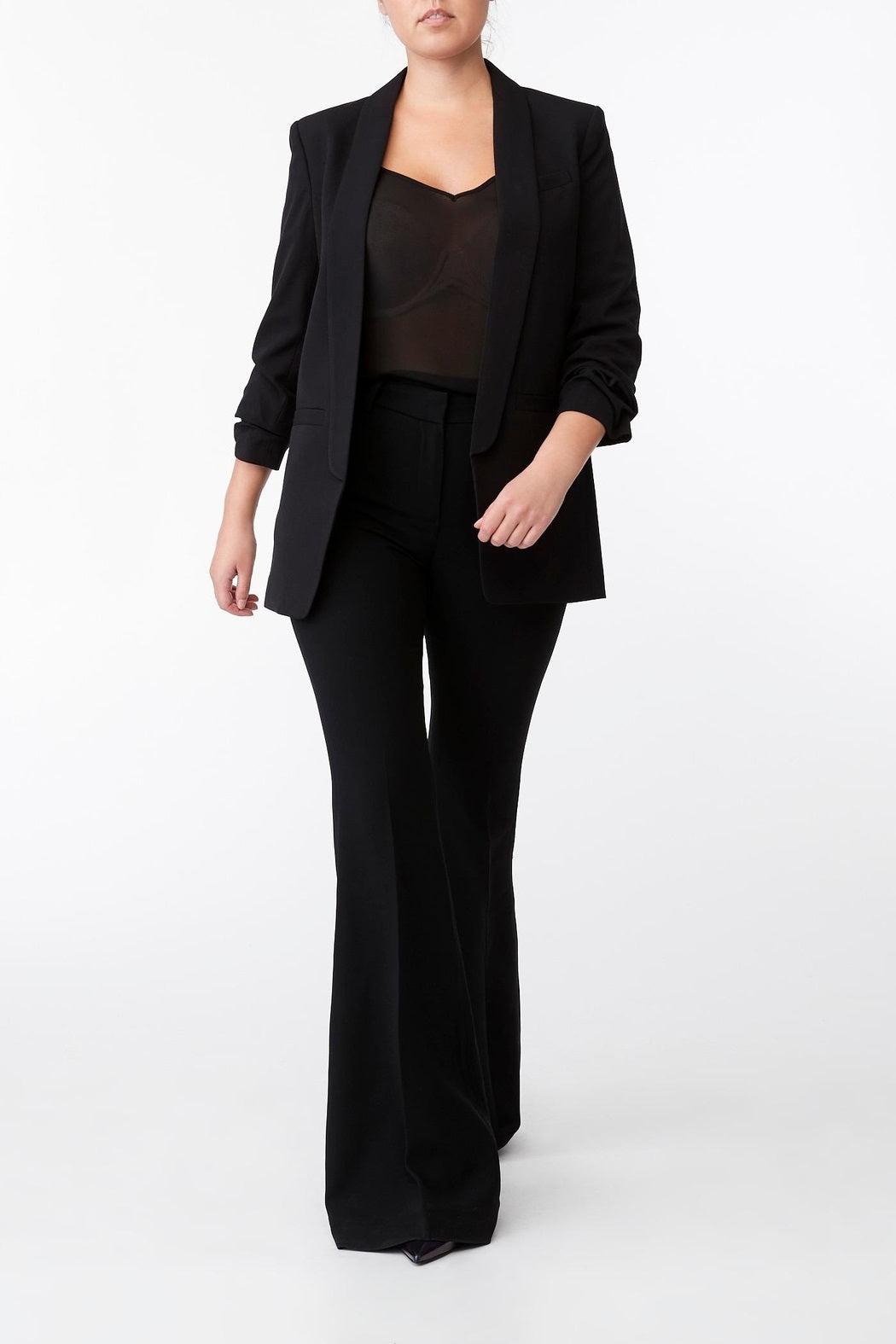 Michael Kors Rouched Sleeve Blazer