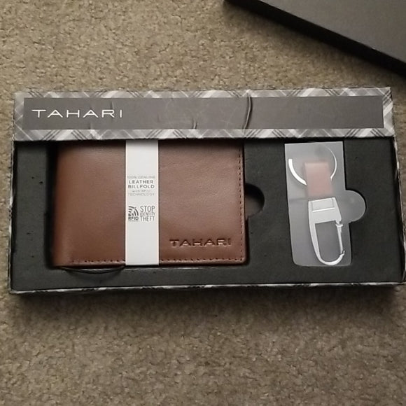 Tahari Cognac Wallet and Key Fob