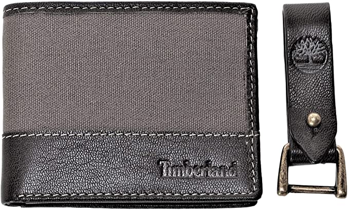 Timberland Men's Bi-Fold Wallet, Key Holder, 2Piece Set